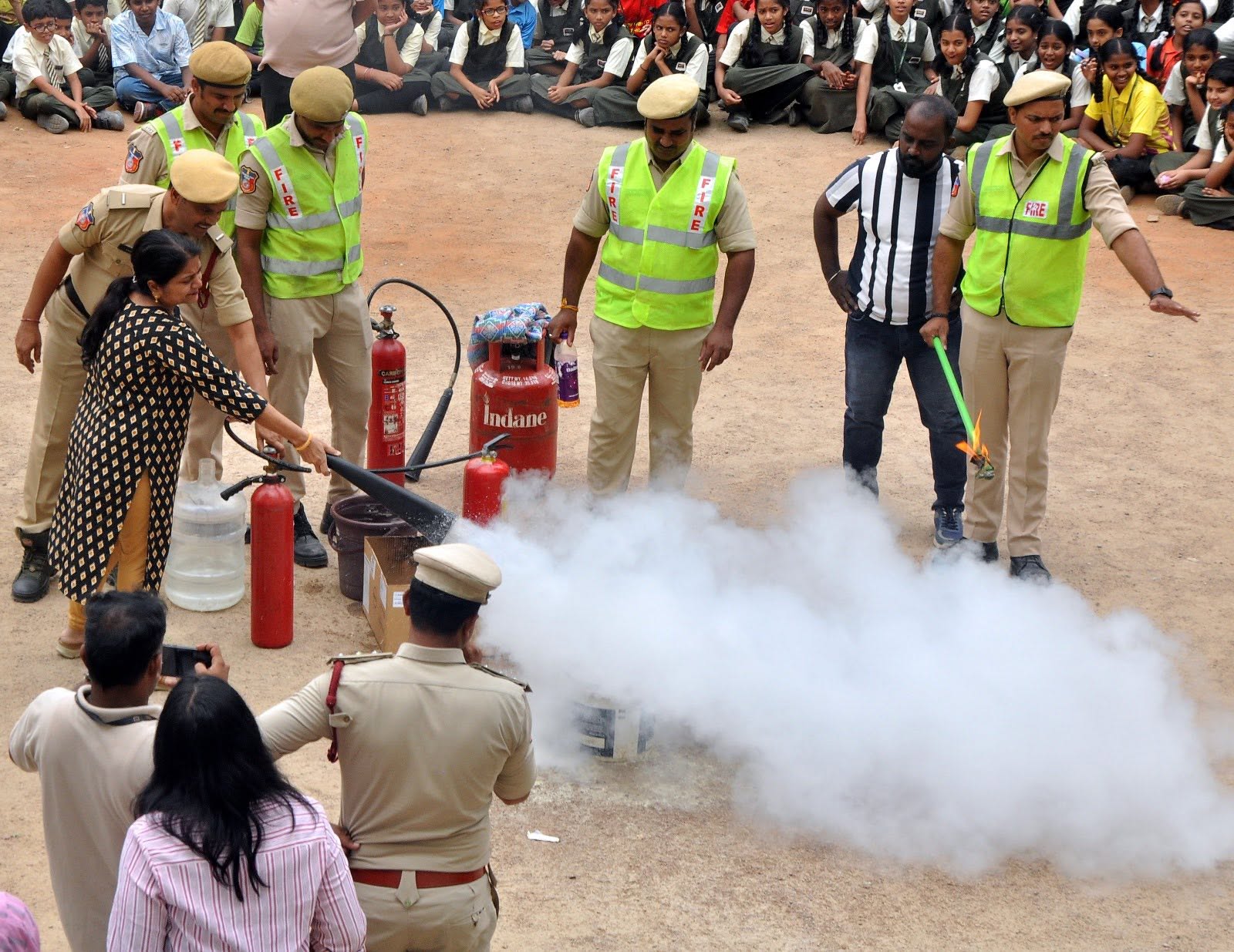 Live practicals show of fire extinguisher is a good demonstration ..hatsoff to you AMAR...